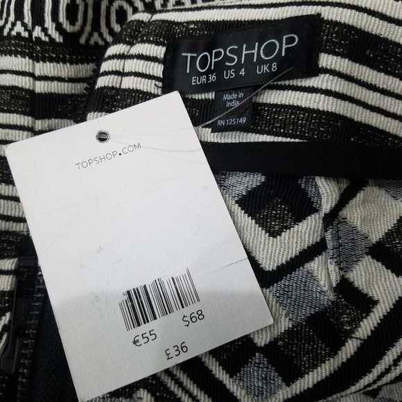 Topshop Monochrome Tassel Faux Wrap Mini Skirt - Picture 4 of 6